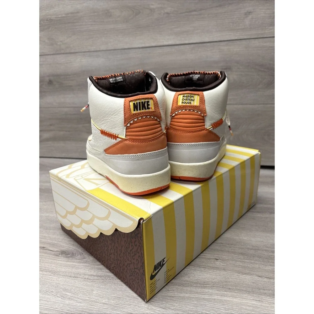 New Men's Jordan 2 Retro SP Maison Chateau Rouge Sail/Citron Pulse Size 9